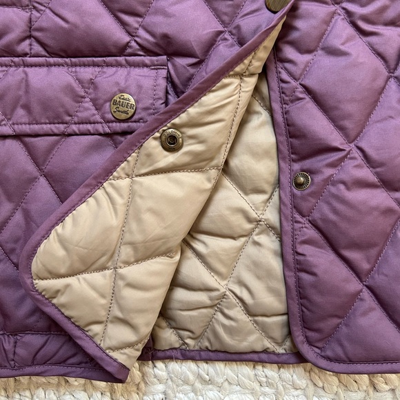 VNT Eddie Bauer women goose down quilted vest Size L plum and tan color - Picture 2 of 6